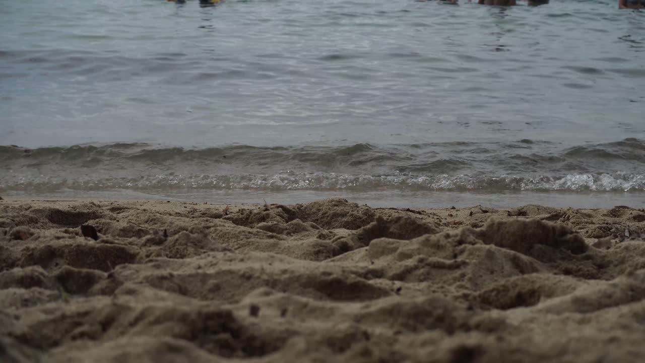 바다 해안에 모래의 클로즈업 보기