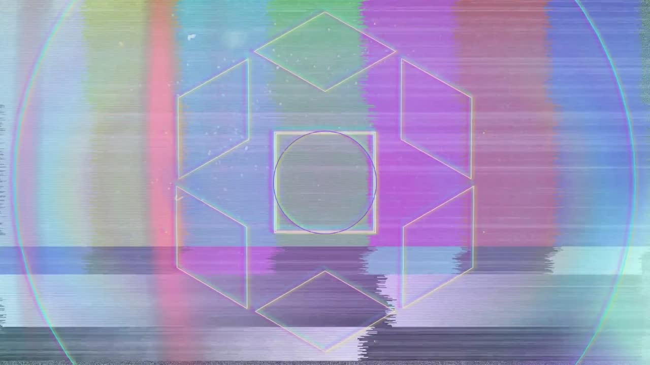 기하학적 모양과 다른 색상의 애니메이션