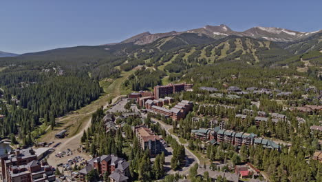 breckenridge colorado aerial v9 flying low over town with panning landscape mountain views - shot on dji inspire 2, x7, 6k - august 2020