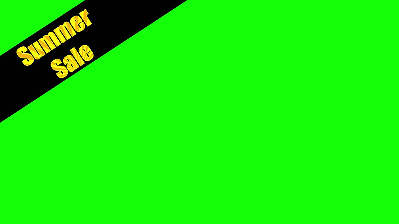 Summer Sale Ad Banner And Corner Ribbons – Chroma Key Green Screen Summer 20% 30% 50% Sale Commercial Shopping Kinematic 4K Graphic Motion Video Overlay