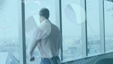 animación del procesamiento de datos financieros sobre el pensamiento del empresario afroamericano