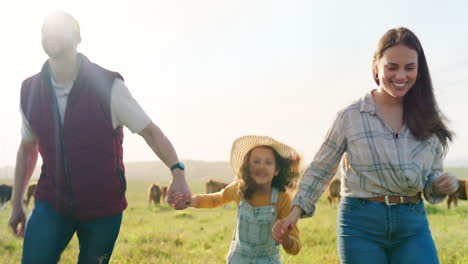 farm, happy and running girl