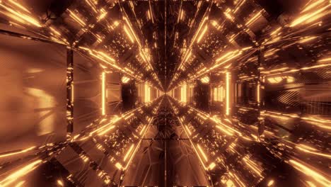 high reflective glowing scifi tunnel corridor with futuristic lights and reflections 3d illustration motion background live wallpaper club visual vj loop