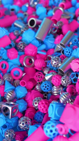 formas geométricas abstractas en rosa y azul