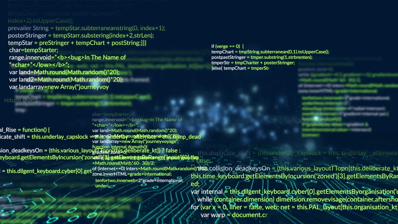 animación del procesamiento de datos sobre fondo azul