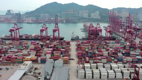 kwai chung container terminal, one of the busiest terminal port in the world