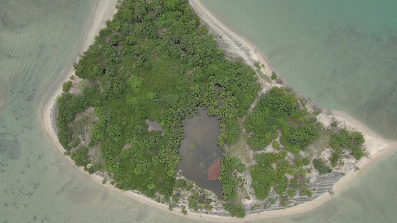 toma aérea de drones de la isla coralina de sri lanka
