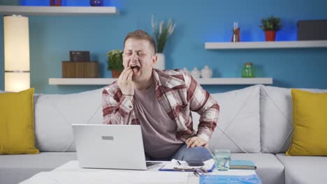 home office worker man teeth aches and pains.