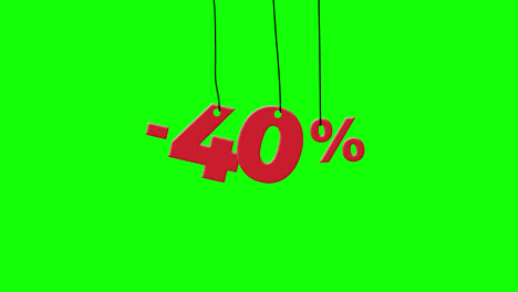 Sale-discount-40-percent-off-with-hanging-badge.-paper-tag-label-animation.