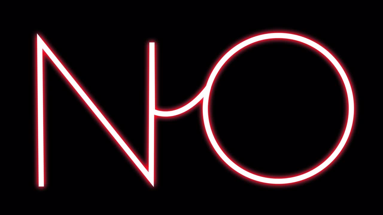 Insegna al neon 'No'