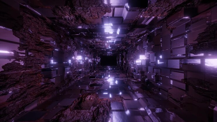rusty abstract tunnel loop in 4k and 60fps