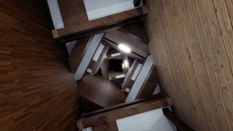 infinite wooden spiral staircase