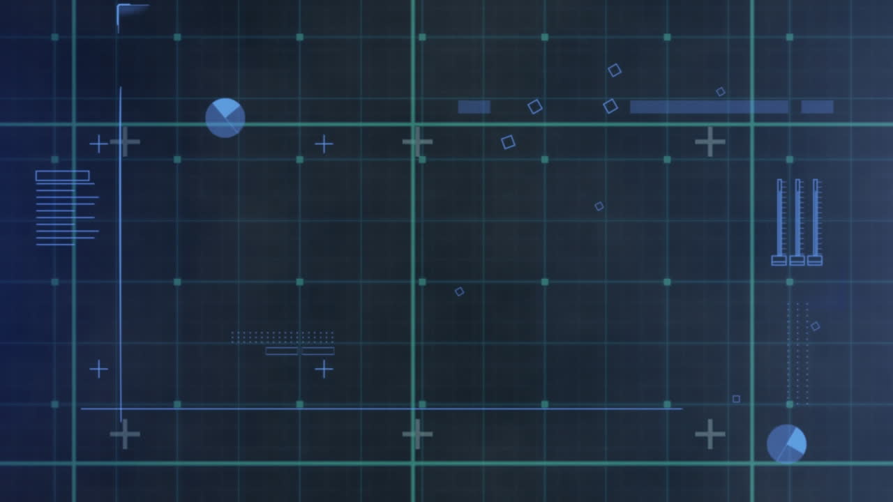 배경에서 마커와 그리드에 대한 통계 기록의 애니메이션