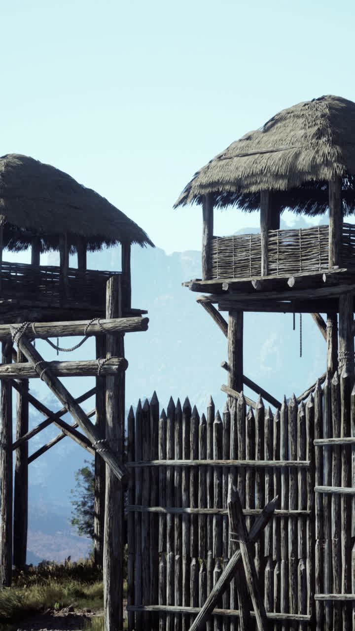 древние деревенские сторожевые башни и палисады