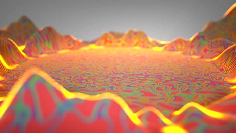 superficie ondulada con un patrón vibrante 3d que hace un bucle vj
