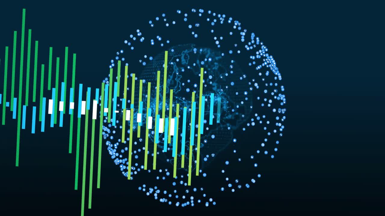 Animation of data processing over globe