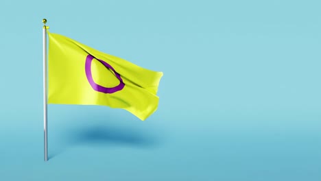 video of intersex pride flag flapping against white background