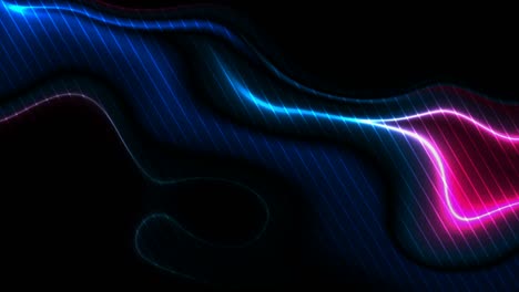blue purple neon glowing wave abstract motion background
