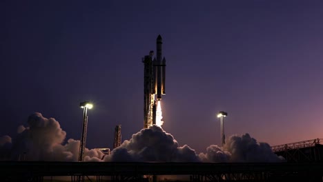 rocket launch at night