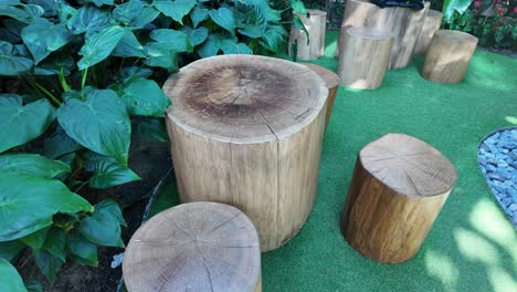 tree stump garden decor