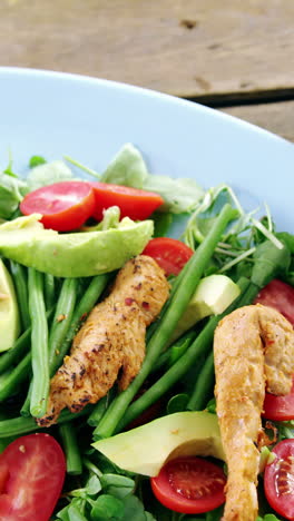 salad with oil in plate