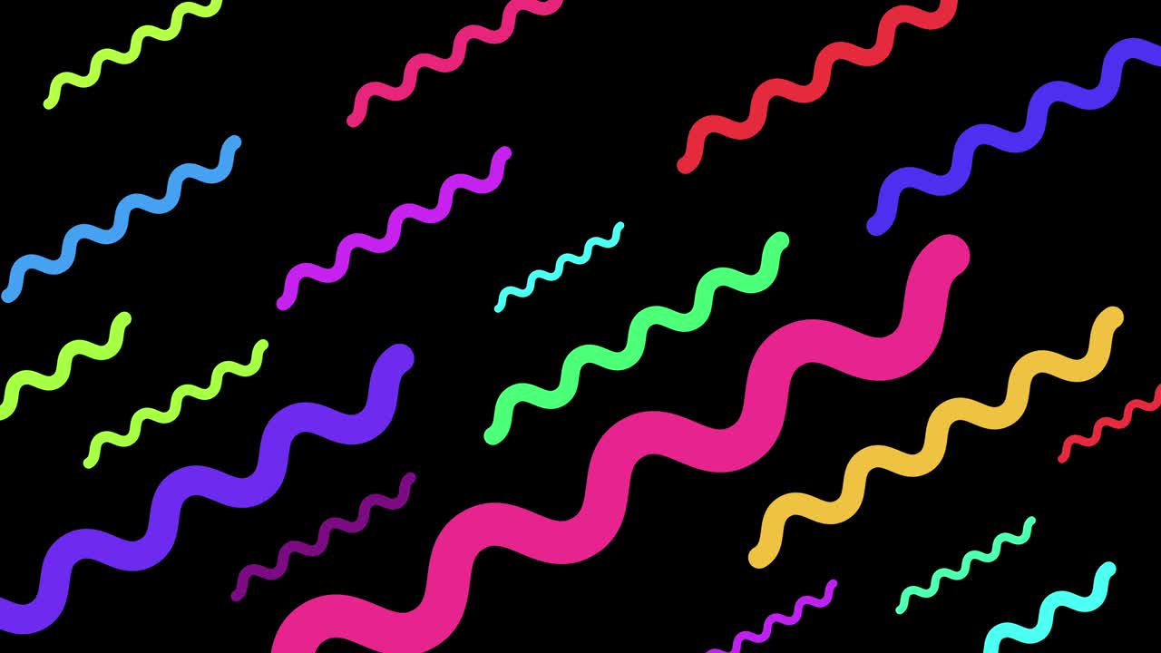 Multicolor seamless loop wiggle form background
