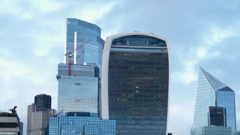 london skyscrapers against cloudy sky