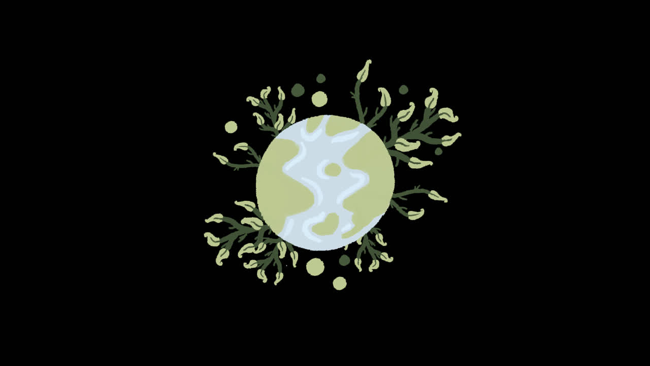 Earth Illustration with Flora and Water