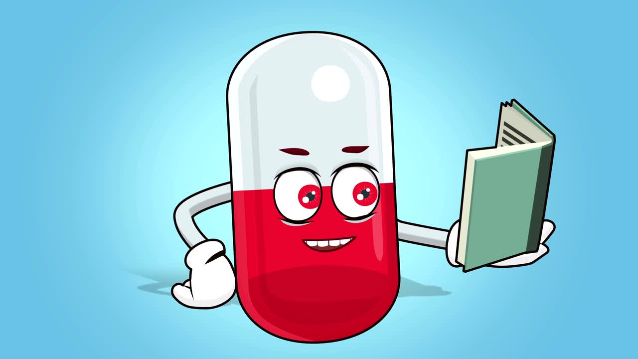 만화  얼굴 애니메이션 알파 매트와 함께 책을 읽으십시오.