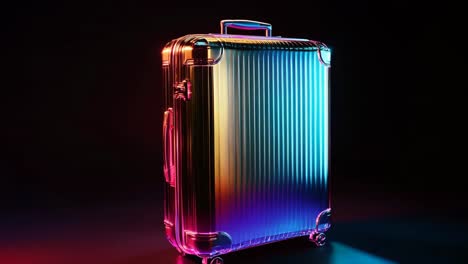 luxury neon suitcase