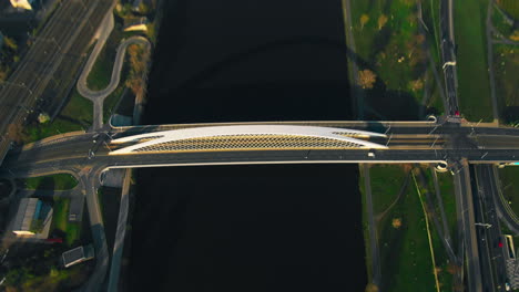 aerial view of troja bridge in prague holesovice