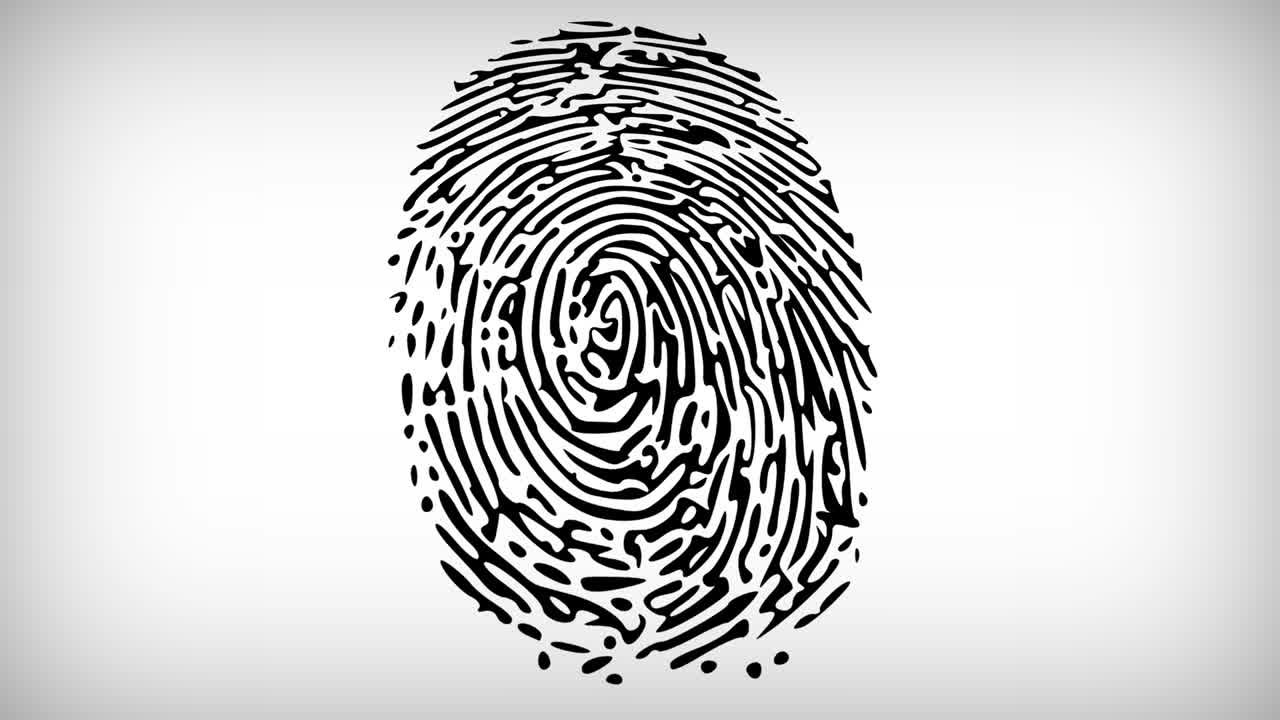 Various Fingerprints running on white background. 4K