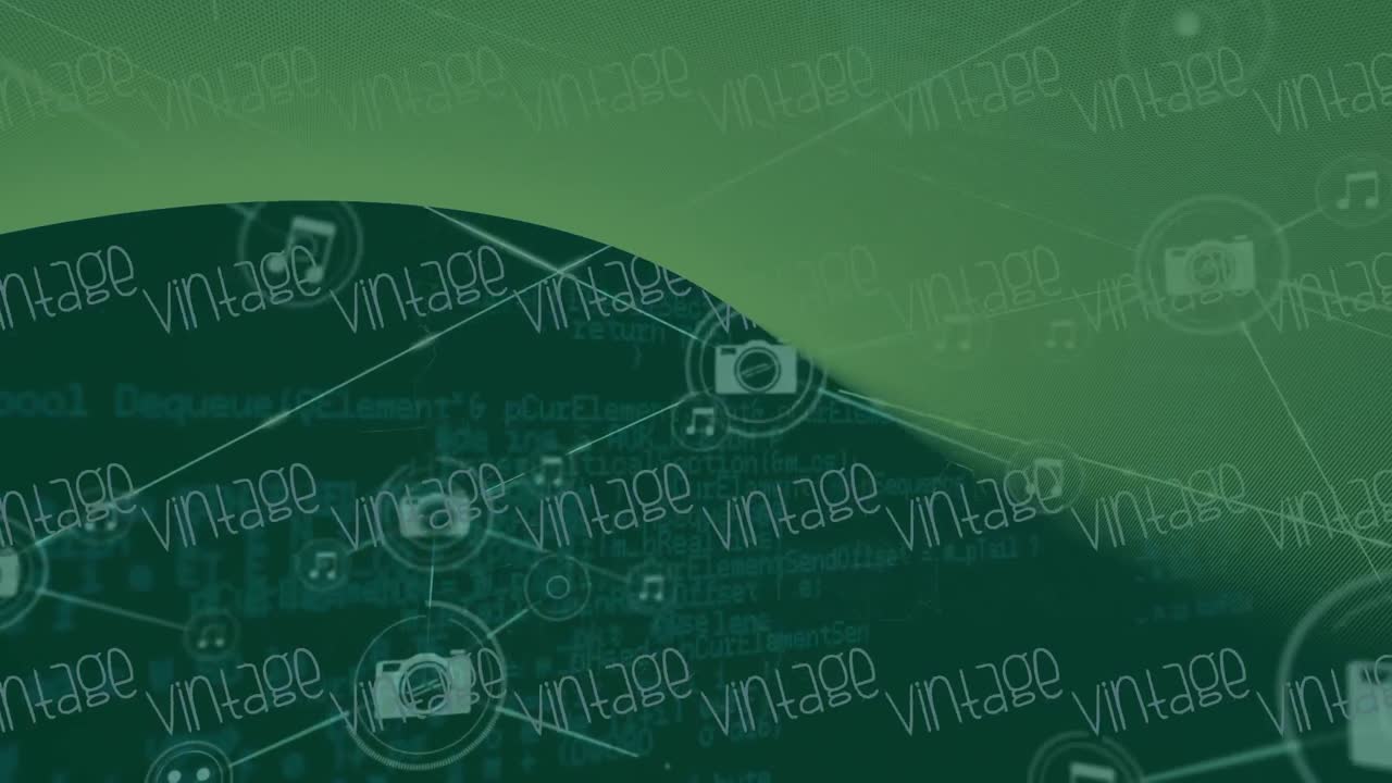 녹색 배경에 데이터 처리를 통해 연결 네트워크의 애니메이션