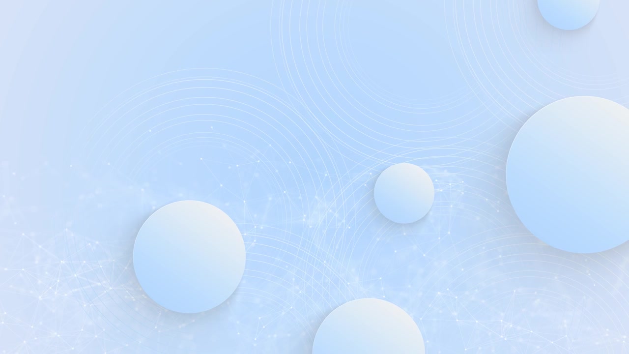 柔和藍色抽象球體背景，簡潔白色圓圈，細線圓環，光線網絡細節，營造寧靜氛圍。