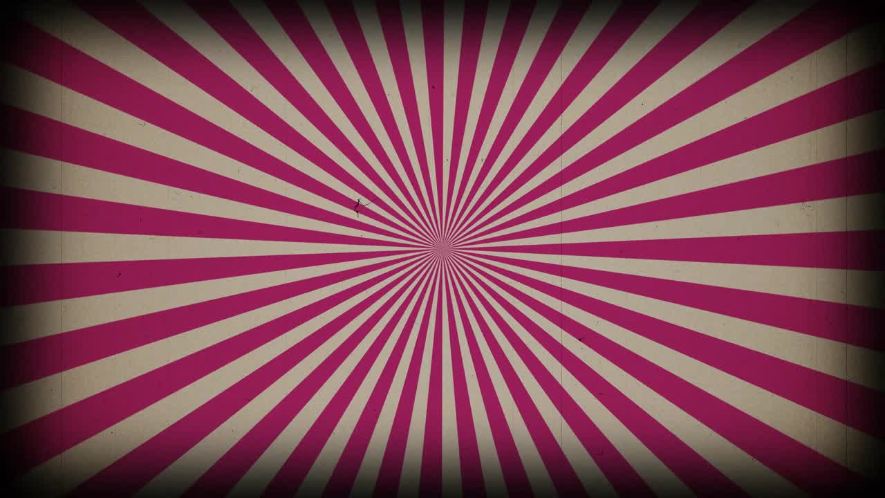 버스트 (sunburst) - 옛날 영화 스트립 효과와 함께 빛나는 해가 뜨는 애니메이션.