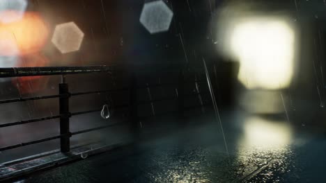 urban scene at rainy night