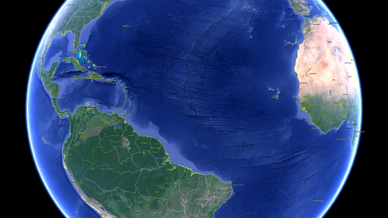 발과 함께 그레나다: 우주에서 3d 지구 - 그레나다 외부에서 확대