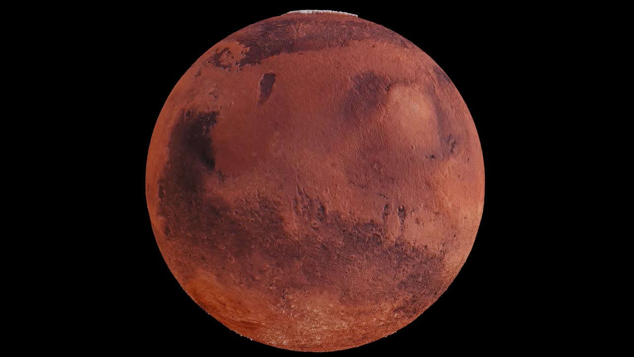 Seamless looped animation of rotation of the planet Mars