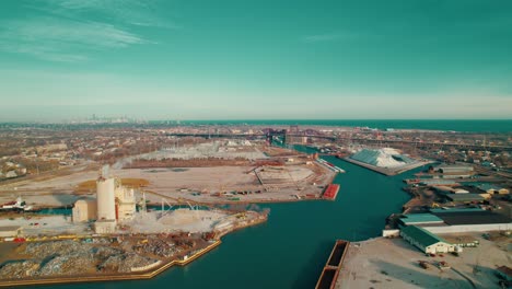 chicago’s expansive industrial port and skyline