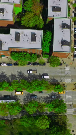numerous cars driving along the busy roads. crazy traffic of metropolis at daytime. aerial perspective. vertical video