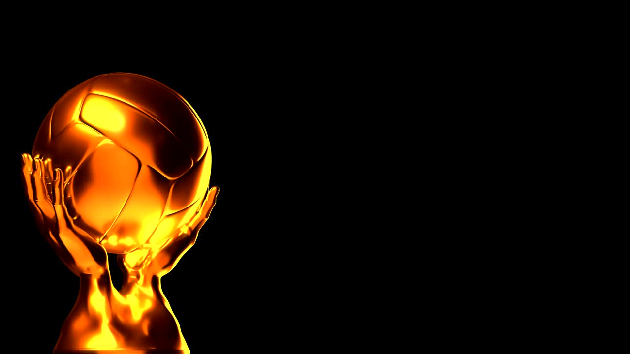 copa de voleibol de oro con canal alfa