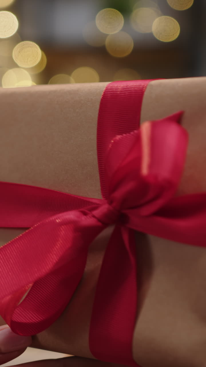 regalo envuelto con una cinta roja