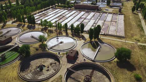sewage water basin clean. wastewater treatment plant