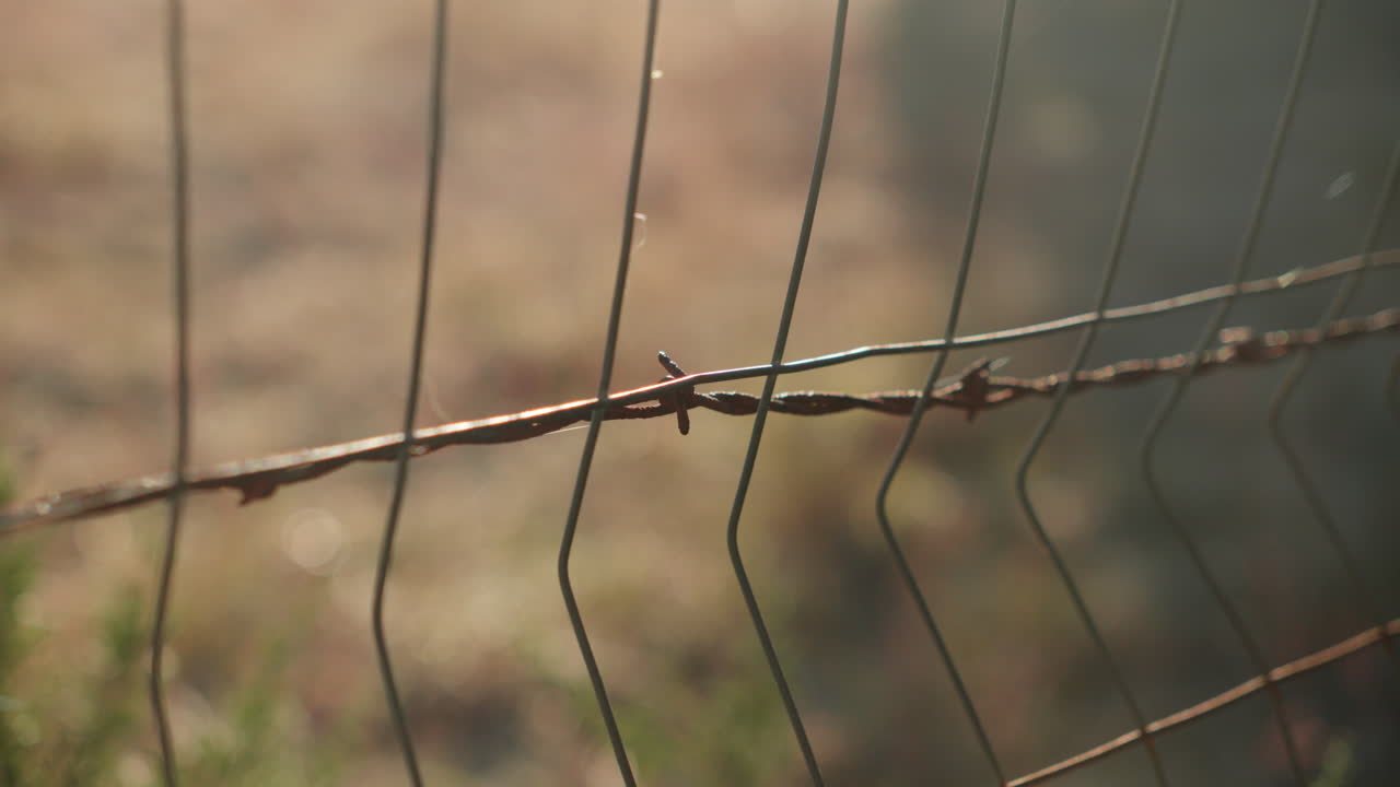 Barbed wire metal fence to create barrier