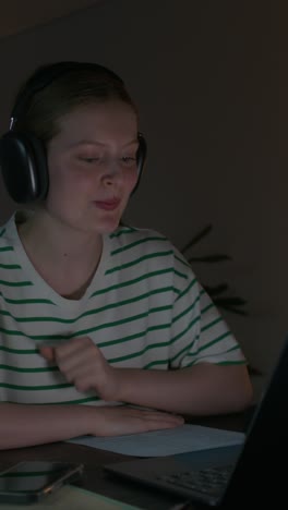 Teenage Girl Studying Online