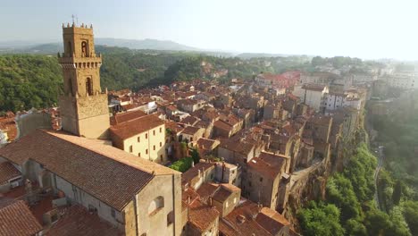 an aerial view shows the architecture of pitigliano italy 1