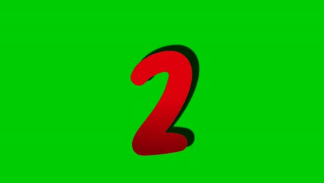 number 2 two sign symbol animation motion graphics on green screen background,drop down cartoon number video number for video elements