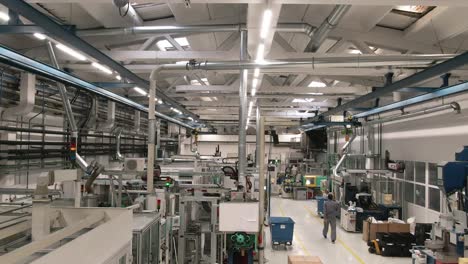 an industrial hall of a plastic molding facility