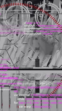 animación del escaneo del alcance y el procesamiento de datos sobre fondo negro