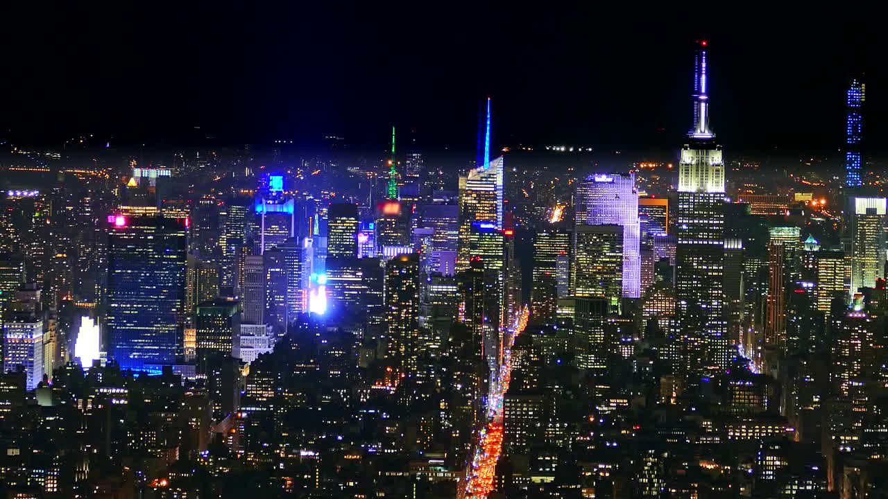 Nighttime View of the New York City Skyline